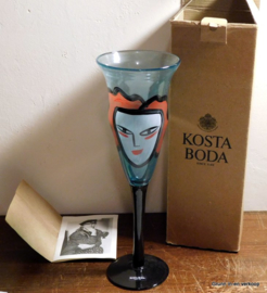 Kosta Boda, Ulrica Hydman-Vallien -  ‘Open Minds’ wine glass