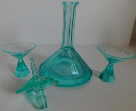 Karl Palda Art Deco, Tsjechisch Boho Glass - likeur karafset