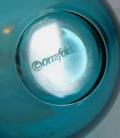 Orrefors Sweden, turquoise vaas / kom