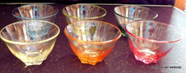 Set Italiaanse gekleurde glazen compote schaaltjes
