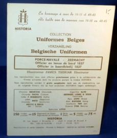 Belgische uniformen - Officier in boordkledij 1837