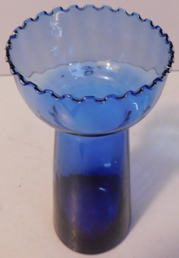 Kobalt blauw glazen Hyacinth vaas