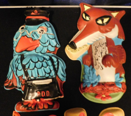 8x Geplastificeerde Fabeltjeskrant dierfiguren.