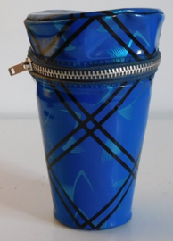 Set aluminium retro bekers met tasje
