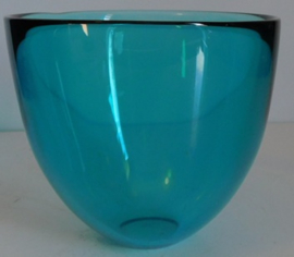Orrefors Sweden, turquoise vaas / kom