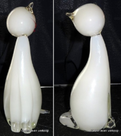 Murano glass Sculpture white Cat