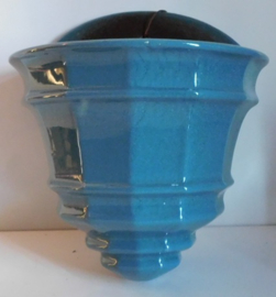 Blauwe keramiek planten / wandhanger