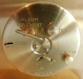 Helveco Swiss clock, messing table clock