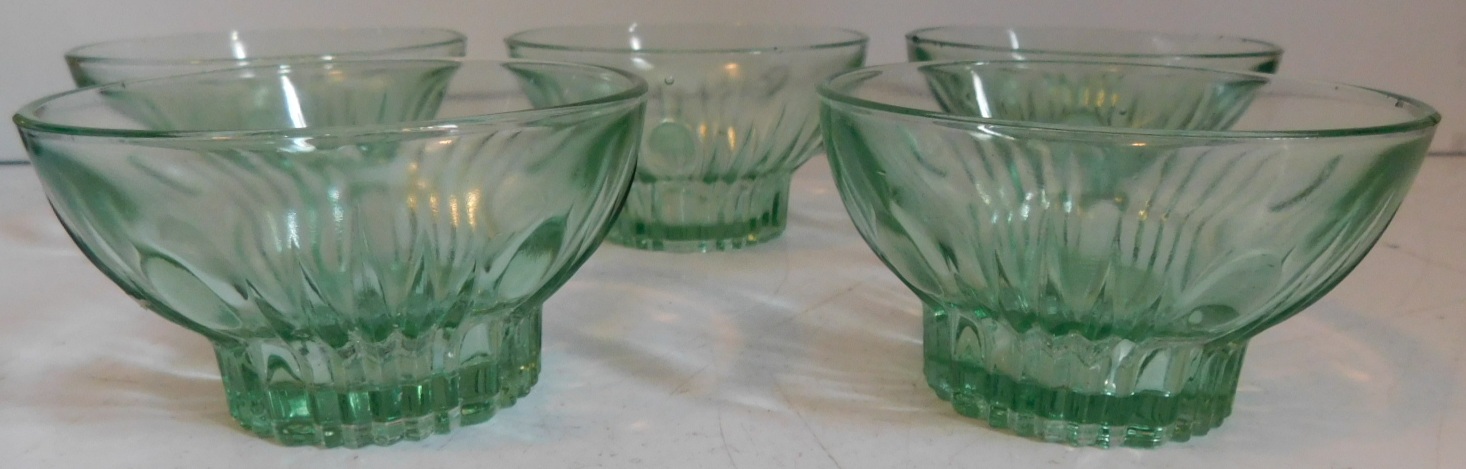 Persglazen Art Deco kommetjes