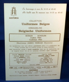 Belgische uniformen - Cadetten 1965