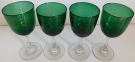 Antieke Bristol green wijnglazen, ca. 1880