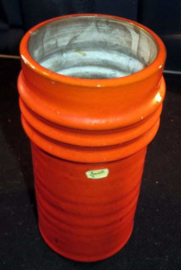 Ravelli oranje-rood pijpvaas met glans