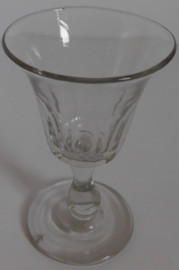 Antiek 'Paraplu' glas met olijfslijpsel