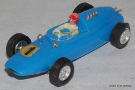 Racebaanauto Blauwe Lotus nummer 1