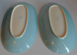 Petrus Regout pastel twee ovale schalen