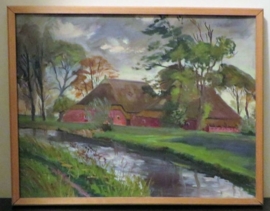 Hollands Landschap schilderij