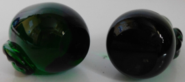 Emerald green glazen appel + Peer