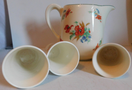 Société Céramique Maestricht melkkan + 3 bekers