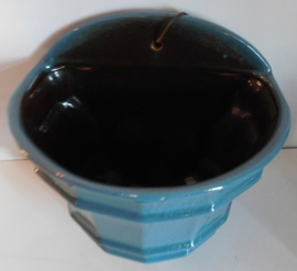 Blauwe keramiek planten / wandhanger