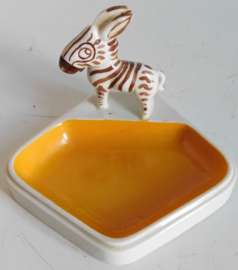 Unieke keramiek / porselein, zebra schaaltje