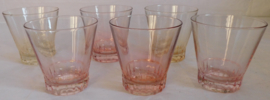 6 French multicolor glasses
