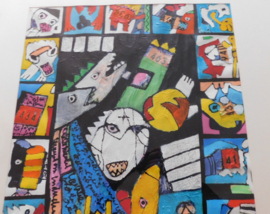 Abstracte kunst met geometrische vormen