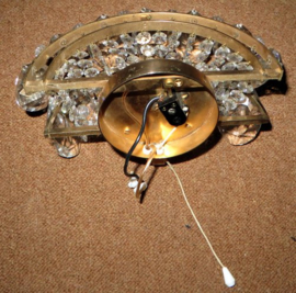 Messing wandlamp met glazen pegels