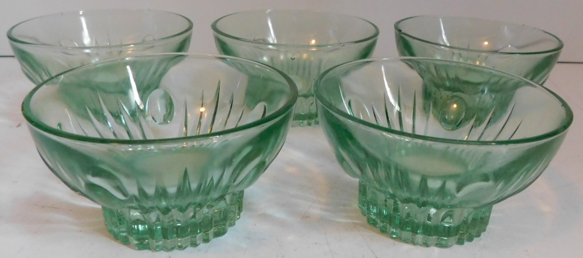 Persglazen Art Deco kommetjes