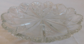 Kristallen waaierslijpsel schaaltje, diameter: 15.7 cm