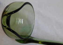 Leerdam groen bowllepel van glas