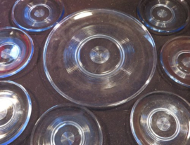 Brocante 8-delige glazen gebaksset