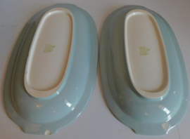 Petrus Regout pastel twee ovale schalen