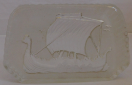 Noors viking schip, paperweight van glass
