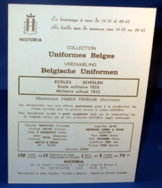 Belgische uniformen - Militair school 1855