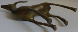 Mid Century, Messing sculptuur van een Hert