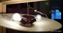 Glazen vintage plafondlamp / plafonnière 1950'S
