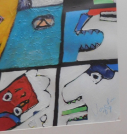 Abstracte kunst met geometrische vormen