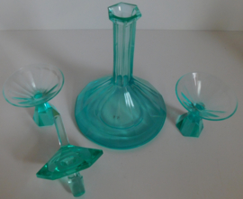 Karl Palda Art Deco, Tsjechisch Boho Glass - likeur karafset