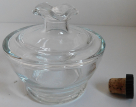 Glazen Grappa / wijn flesje met dop