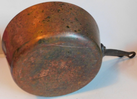 Antieke zware koperen steelpannen (MORA & C) Paris