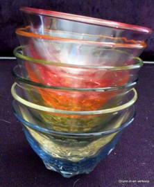 Set Italiaanse gekleurde glazen compote schaaltjes