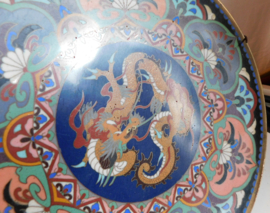 Japanese Cloisonne Emaille Meiji bord with Dragon