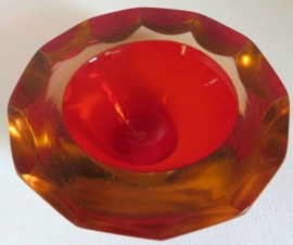 Murano by Flavio Poli 'Sommerso' geode bowl