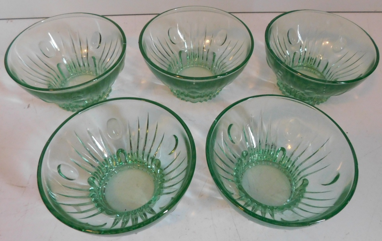 Persglazen Art Deco kommetjes