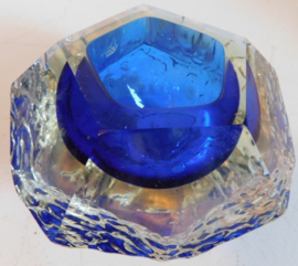 Italian Mandruzzato blue Sommerso Murano bowl