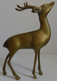 Mid Century, Messing sculptuur van een Hert