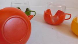 Set uitneembare retro theeglazen