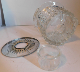 Brocante Waxinelicht houder / warmhoud stel