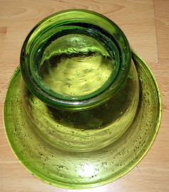 Grote decoratieve glazen vaas met luchtbellen
