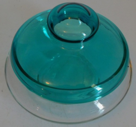 Leerdam Bonbonnière met turquoise deksel
